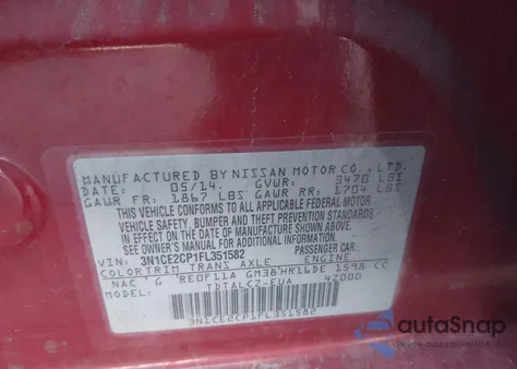 2015 Nissan Versa Note S Plus z USA, uszkodzony, nr VIN 3N1CE2CP1FL351582